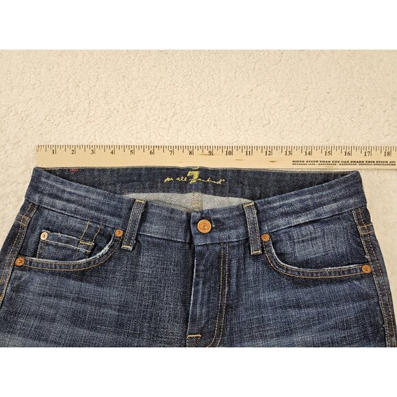 7 For All Mankind Jeans A Pocket Women's 29 Flared Wide Leg Medium Wash Boho - Picture 3 of 16